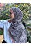 شال قطني بنمط داليا للحجاب باللون الجملي