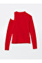 Red Stand Collar Women's Bodysuit - 6