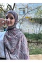 شال قطني بنمط داليا للحجاب - أسود فاتح - 4