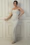 Women's Strapless Underwire Back Lace up Lined Slit Sequin Long Dress - 3