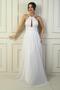 Women's Halter Neck Chest Pleated Halter Neck Lined Long Silvery Evening Dress - 2