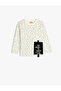 T-Shirt Long Sleeve Crew Neck Printed Pocket Detail Cotton