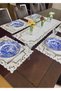 7-Piece Rose Model Presentation Set (6 American Service Plates + 1 Runner 36 X 116 cm) for 6 People - 4