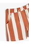 Striped Shorts Pocket Tie Waist Pocket Cotton - 3