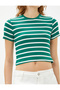 Crop T-Shirt Short Sleeve Crew Neck Ribbed - 5