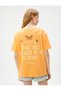 Back Printed T-Shirt Crew Neck Short Sleeve Cotton - 4