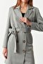 Women's Buttoned Belted Jacket - 4