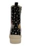 Women's Vegan Leather Black Long Boots - More Self Love Design - 6