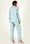 Floral Printed Long Sleeve Women's Pajamas Set - 3