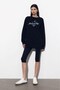 Unisex Oversize Sweatshirt Jardin Du Village Printed Black – Crew Neck, 3 Thread Ribs - 2
