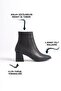 Pointed Toe Leather Look Skin Black Front Metal Detail Zippered Short Simple Classic Boots Bootie - 6