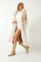 Women's Beige Long Fur Lined Coat 2614 60261064 - 3