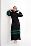 Women's Two-Strap Striped Balloon Sleeve Sports Dress Emerald - 6