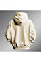 Ataturk Signed Silhouette Design Printed Oversize Hoodie Sweatshirt - Cream - 3