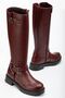 02-312 Burgundy Buckle Accessory Zippered Daily Women's Boots