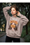 Winter Girl Winter Autumn Printed Oversize Cotton Sweatshirt