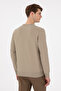 Men's Regular Fit Crew Neck Light Khaki Sweatshirt 50293461-Vr183 - 5