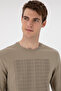 Men's Regular Fit Crew Neck Light Khaki Sweatshirt 50293461-Vr183 - 2