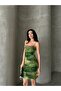 Strappy Drawstring Detail Square Neck Tulle Dress - 4