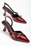 St-005 Burgundy Patent Leather Daily 7 cm Heeled Shoes - 3