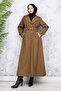 4951 Belted Hijab Trench Coat Brown - 5