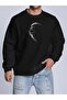 Unisex Black Lion Printed Crew Neck Sweatshirt - 5