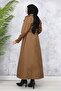 4951 Belted Hijab Trench Coat Brown - 6