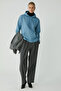 Piper Women's Fleece Inside Soft Comfort Fit Hooded Kangaroo Pocket Blue Sweatshirt - 2