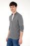 Men's Gray Melange Basic Knitwear Cardigan 50288871 -Vr086 - 3