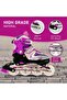 V732 Inline Skating Shoes | Purple | Size: 34-38 Eur (UK 1.5-5) | Flash Wheels | Adjustable - 3