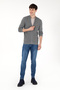 Men's Gray Melange Basic Knitwear Cardigan 50288871 -Vr086 - 4