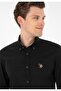 BASE. POLO ASSN. MEN'S WOVEN SLIM FIT BLACK SHIRT - 2