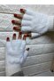 White Color Plush Cut Finger Gloves - Fingerless Gloves - Gift - New Year New Year - 2