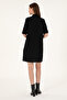 Women's Black Mini Size Woven Dress 50297365-Vr046 - 4
