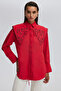 Embroidery Detail Wide Collar Shirt - 4