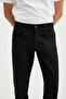 Davın Men's Denim Thick Textured Slim Fit Molded Black Jeans - 3