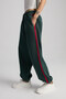 Possible Women's Embroidered Striped Green Sweatpants with Pockets - 3
