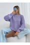 Liliowy damski sweter oversize