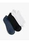 3-Piece Basic Booties Socks Set - Multicolored