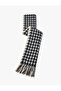 Houndstooth Patterned Scarf with Tassels