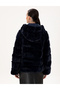 Navy Blue Hooded Faux Fur 50290327-Vr033 - 5