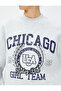 College Printed Raised Sweatshirt - Crew Neck, Long Sleeve - 5