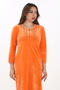 Velvet Winter Dress with Stone Embroidery Detail