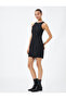 Mini Dress Halter Neck Eyelet Tie Detail - 2