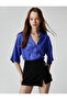 Satin Shirt Viscose Short Sleeve Buttoned