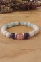 8mm Amethyst-Aquamarine-Moonstone - Natural Stone Bracelet, Pink Quartz - 3