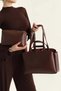 Women's Bolso Shopper Burgundy Hand and Shoulder Bag - 2