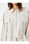 Crop Shirt with Cargo Pocket Buttons and Metal Accessories - 5