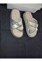 Asel Patent Leather Stylish Slippers with Stones - 4