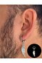 Men's Steel Ring Dangle Angel Wing Model Earrings Does Not Rust or Tarnish - 7